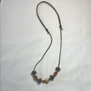 Elegant Brown and Gold Beaded Necklace
